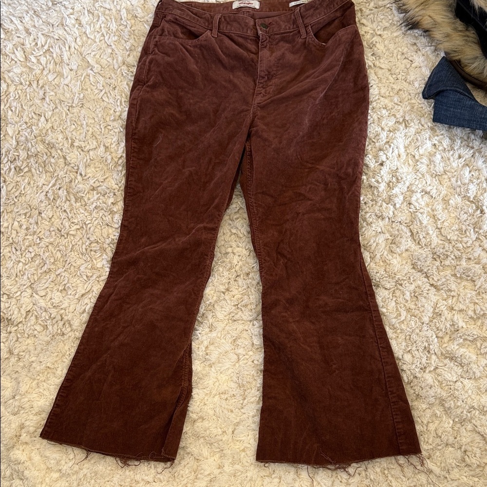 Wrangler Women’s Corduroy Flare Jeans - Dark Brown size 14